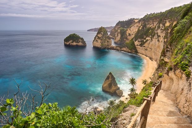 Nearby Nusa Penida is a rugged highlight for landscape lovers