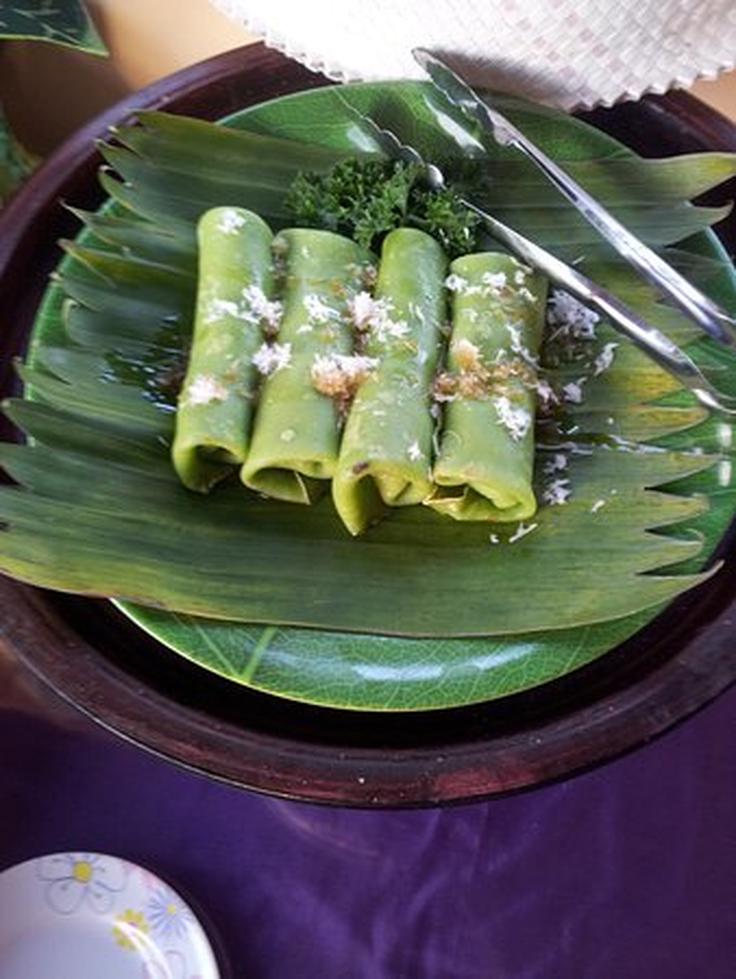 Shot of Balinese pandan pancakes